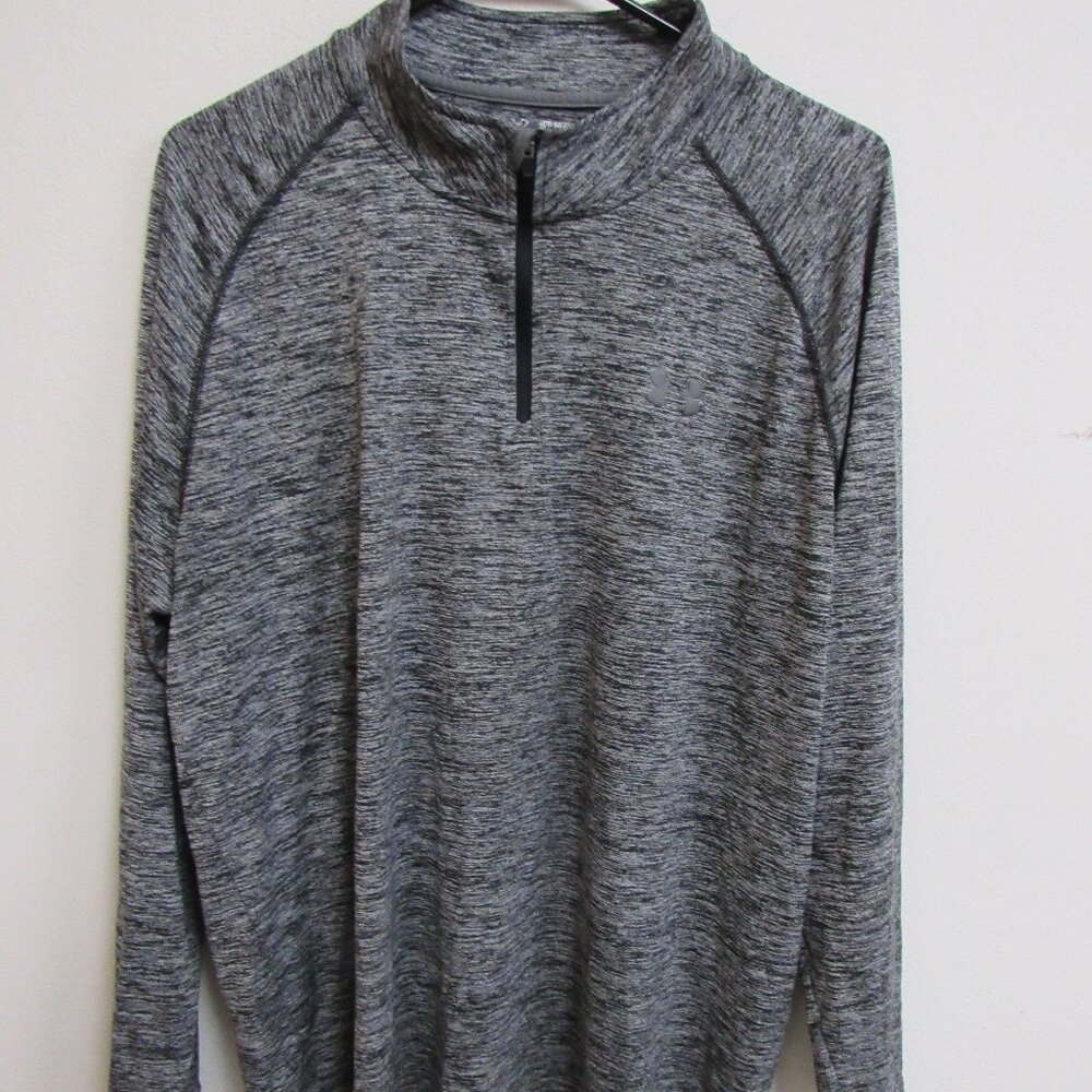 Under Armour Heatgear Loose Black/Gray L/S Lightweight 1/4 Zip Pullover 2XL
